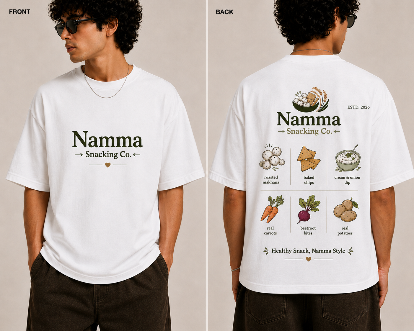 Namma Snacking Co. custom t-shirt design